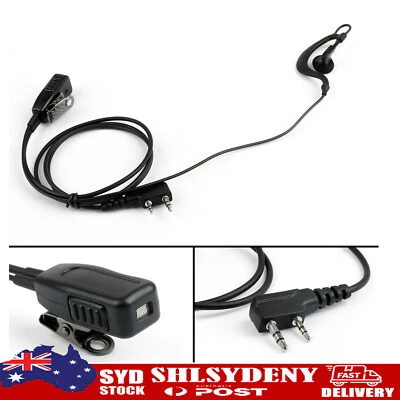 G-Shape Ear Hook Earpiece Headset PTT MIC 2Pin For Baofeng Kenwood Radio - image 1 of 4