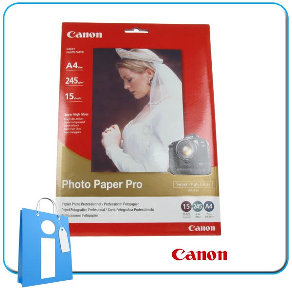 Papier Photo Luminosité Pro Super Gloss Canon 80 Feuilles 245g 10x15cm
