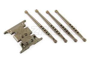 Jazrider Aluminum Skid Plate & Linkage(Gun Metal)Set For Axial SCX10 Honcho/Jeep - Picture 1 of 1