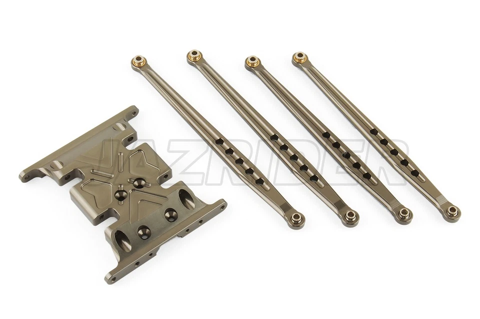 Jazrider Aluminum Skid Plate & Linkage(Gun Metal)Set For Axial SCX10 Honcho/Jeep - Image 1 of 1