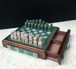Handmade Chess Set Inspired by the Culture of Mexico 11.25" x 11.25" - Picture 1 of 10