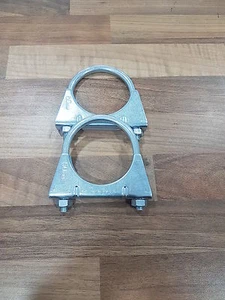 2 X UNIVERSAL U BOLZEN SCHELLEN M8 60 MM 2,36" AUSPUFFSCHELLE SCHWERLAST - Bild 1 von 1