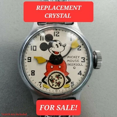 СМЕННЫЙ КРИСТАЛЛ для винтажных часов Disney 1930-х годов Ingersoll Mickey Mouse  - Изображение 1 из 4