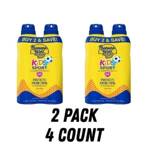 Banana Boat Sport Kids Sunscreen Spray SPF 50, Twin Pack 6 Ounce (Pack of 2) 4ct - Picture 1 of 5