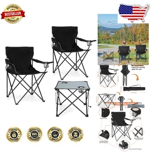 Lightweight Foldable Camping Chairs & Compact Table - Ideal for Hiking & Picnics - Picture 1 of 10