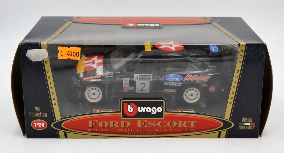 DIE CAST " FORD ESCORT RS COSWORTH RALLY 1996 " BURAGO  1/24  (0523) - Immagine 1 di 1