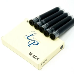 NEW JINHAO BLACK INTERNATIONAL FOUNTAIN PEN INK CARTRIDGES REFILL BOX of 5 - UK! - Picture 1 of 5