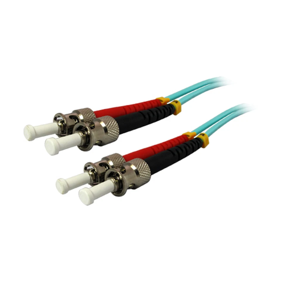 15m ST-ST Duplex 50/125 OM3 Multimode 10GB Fiber Patch Optic Cable Aqua 50FT - Image 1 of 1