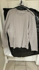 Armani Exchange - Mens Size L Long Sleeve Textured Shirt - Kaki Ziper Shoulder - Picture 1 of 10