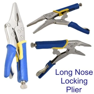 Straight Long Nose Locking Grip Wrench Pliers 9 Inch 230mm Soft Grip Handles - Picture 1 of 4