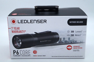 LEDLENSER P6 CORE Taschenlampe LED betrieben mit Akku und Batterie 300 Lumen
