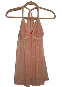 Betsy Johnson  Baby Doll Nightie Size Small Sexy Lace Sheer Short Nightgown - Picture 1 of 4