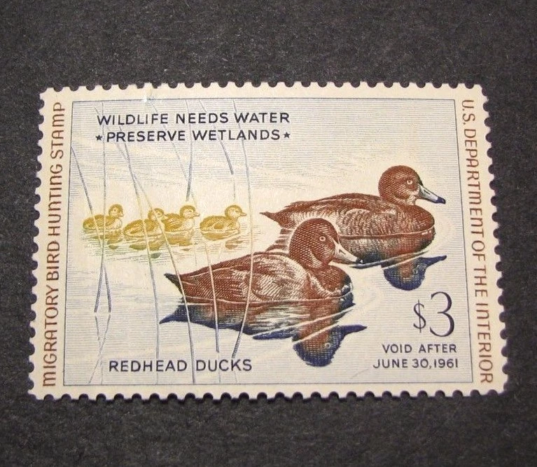 US Stamp Hunting Permit Scott# RW27  Duck Stamp 1960  MH  C363 - Image 1 of 2