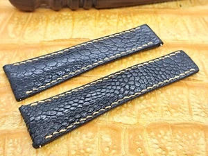 24mm/20mm Ostrich leg Leather Watch Band Bespoke Vintage Exotic Leather - Picture 1 of 13
