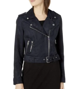 Levi’s Faux Suede Moto Jacket Black Size Medium Zippered Front LW7RS636 - Picture 1 of 7