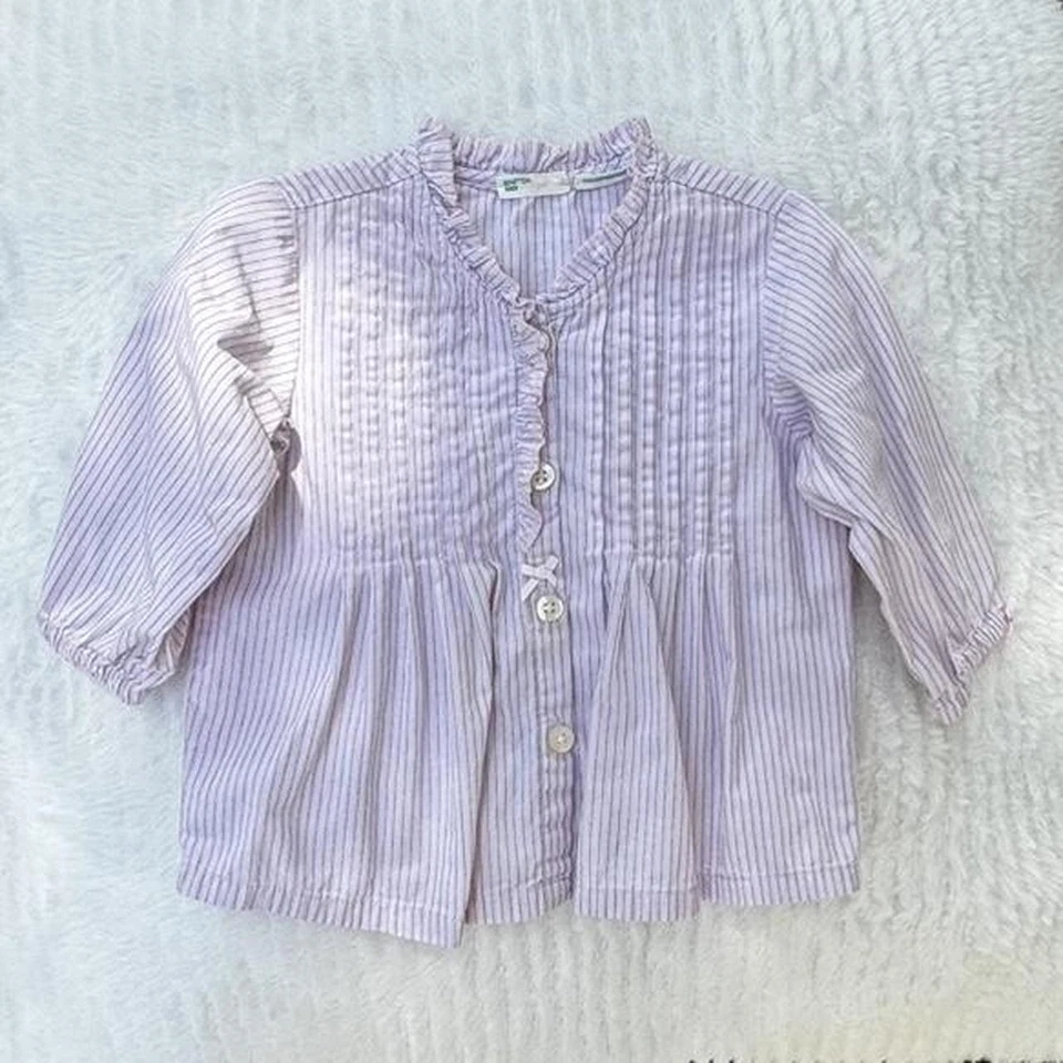 Blusa Camisa Bebé Niña Vintage Benetton Talla 3-6 Meses Foto 1 de 4