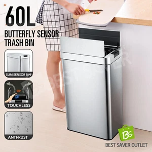 Smart Trash Bin 60L Sensor Kitchen Waste Rubbish Recycling Garbage Can Auto - Picture 1 of 12
