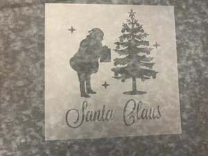 Made in USA STENCIL #241 Babbo Natale con albero taglio laser nuovo INSEGNA - Foto 1 di 1
