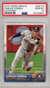 Graded 2015 Topps Update Carlos Correa #US174 Catching Rookie RC Card PSA 10