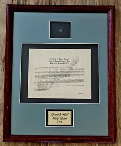 1715 Historic Shipwreck Spanish Fleet Half Reale Silver Coin Mounted Framed COA  - Picture 1 of 15