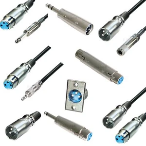 3 pol XLR Audio Kabel Mikrofon Adapter Metall Stecker Buchse Klinke Cinch mic - Bild 1 von 21