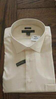 Mens's Wearhouse Pronto Uomo NWT Cream Dress Shirt 19/34 - Image 1 of 3