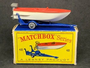 Matchbox MB48-B: Sports boat and trailer (GPW) with Type D Box - Picture 1 of 7