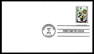 USA, SCOTT # 4653, BLANK FDC COVER - FLOWERS PAINTING BY WILLIAM H. JOHNSON 2012 - Picture 1 of 1