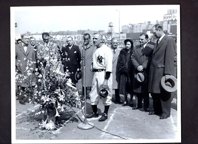 Babe Ruth Memorial Yankee Stadium 1949 Type 1 Press Photo Casey Stengel Dewey - Image 1 of 4