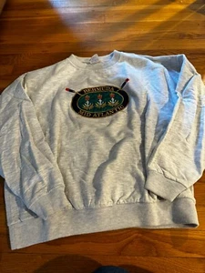 Vintage Davisons Of Bermuda Mid Atlantic Grey Sweatshirt Pullover 80s/90s Sz L - Picture 1 of 11