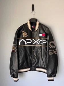 Tommy Hilfiger F1 Movie APXGP Leather Racing Varsity Jacket - Size Large - NEW - Bild 1 von 11