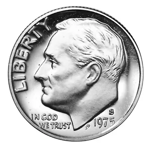 1975 S Roosevelt Dime Clad Proof Coin Pulled From Mint Proof Sets - Picture 1 of 4
