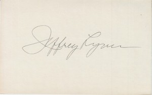 JEFFREY LYNN autographed 3x5 index card COA authentic signature DECEASED ACTOR