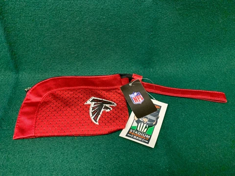 ATLANTA Falcons NFL Small RED Zip Wristlet/Purse NWT + Bandana Cover