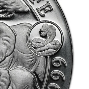 2013 Afrikanische Tierwelt Somalia Elefant 1 OZ Silber PM Privy Schlange - Bild 1 von 3