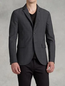 John Varvatos Mainline Collection Plaid Notch Lapel Cutaway Jacket 50EU $1198 ! - Picture 1 of 12
