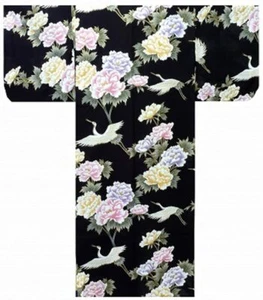 Kimono Yukata Design Kran und Pfingstrose  - Bild 1 von 1