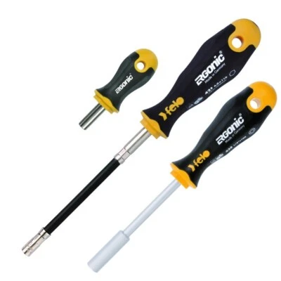 Felo Ergonic 3pc 1/4" Magnetic Bit Holder Screwdriver Set Stubby, 8", 11" Flex - Image 1 of 4