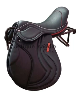 Newly English Jumping Close Contact Leather Saddle Change Gullets Horse Saddle - Picture 1 of 5