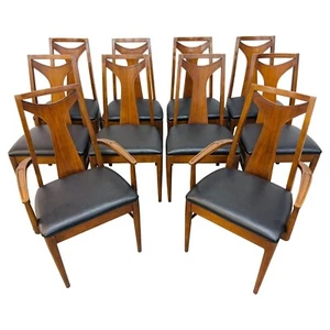 Mid-Century Modern Kent Coffey Perspecta Walnut Dining Chairs - Set of 10 - Picture 1 of 9