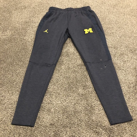 Michigan Wolverines Pants Adult Small Blue Basketball Joggers Jordan Mens READ Cover