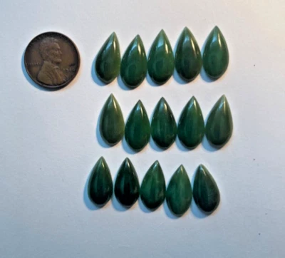 CABINAS VINTAGE VERDE TAIWÁN FORMA PERA 18X9MM ¡LOTE DE 6 PIEZAS POR DEBAJO AL POR MAYOR! Foto 1 de 4