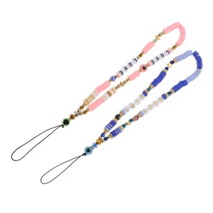 2 PCS Chain Miss Evil Eye Beaded Lanyard Theft Strap - Photo 1 sur 12