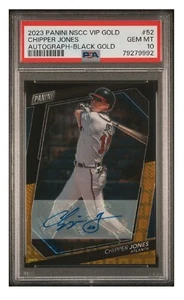 2023 Panini National NSCC VIP CHIPPER JONES Black Gold Auto /5 ATL BRAVES PSA 10 - Picture 1 of 3