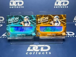 2018 JARED GOFF Panini Elements NEON Signatures Auto #d /25 & /50 RAMS LIONS - Picture 1 of 5