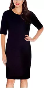 Mario Serrani Italy Textured Knit Stretch Formal Dress Elbow Sleeve, Womens, NWT - Picture 1 of 3