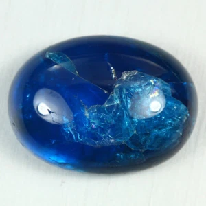 7.490 Cts AMAZING ROYAL NEON BLUE COLOR 100% NATURAL APATITE OVAL CABOCHAN GEM - Picture 1 of 1