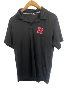 Rutgers Scarlet Knights Men’s Polo large black red adidas breathable - Picture 1 of 3