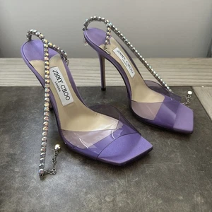 Zapatos Sandalia JIMMY CHOO Saeda 100 Plexi Talla 38 - Imagen 1 de 4