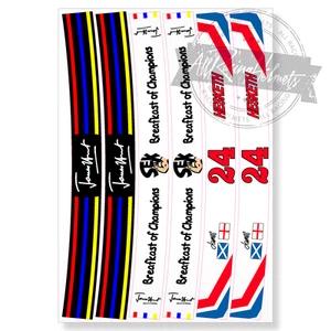 James Hunt F1 Casco Visera Adhesivo Tira Calcomanía Conjunto Personalizado HQ Impreso Vinilo Nuevo - Imagen 1 de 2